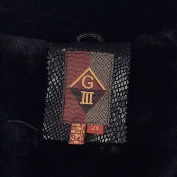 Vintage G-III Leather Bomber Jacket Trench Coat Womens Size 2X Faux Fur Collar - Picture 10 of 12